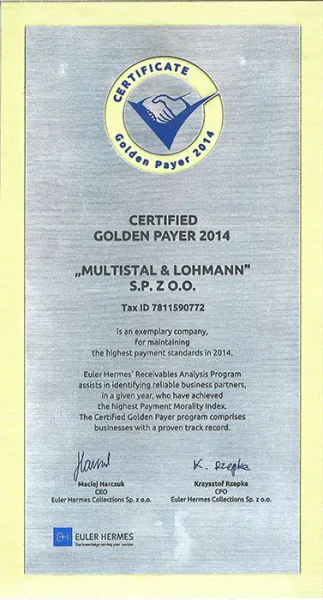 Złoty Płatnik 2014 EN