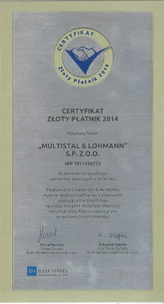 Złoty Płatnik 2014 PL