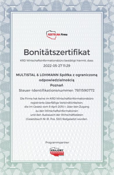 Bonitattszertifikat