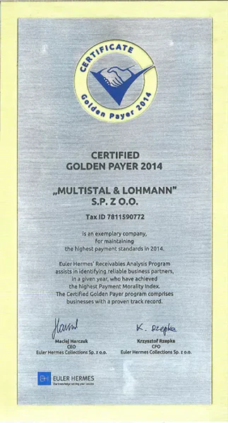 Złoty Płatnik 2014 PL